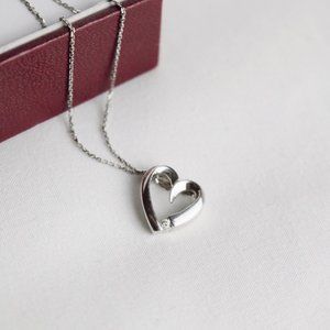 Helzberg Diamonds Dainty Heart Shaped Necklace